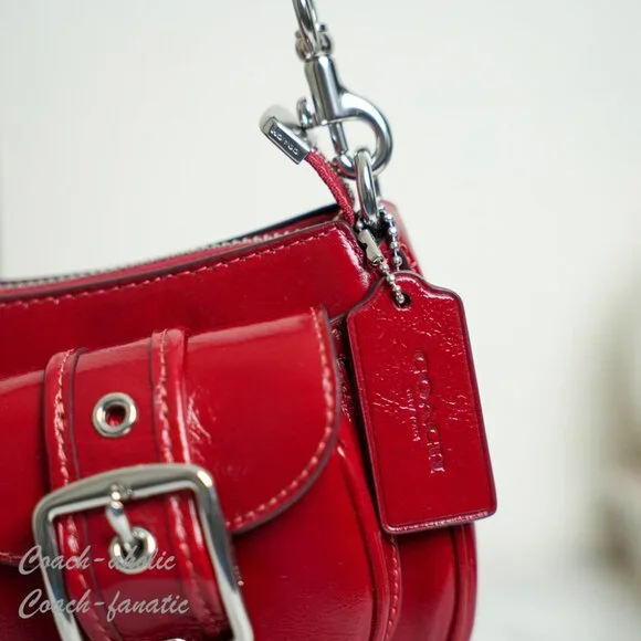 Coach CBJ01 Ashton Leather Shoulder Bag Crossbody in Dark Cardinal - Picture 2 of 11